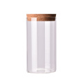 Logotipo personalizado Frasco de vidro para biscoitos para armazenamento de vidro de 250 ml com tampa de cortiça Frasco de vidro para especiarias